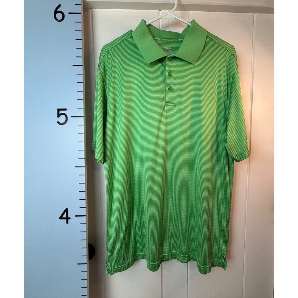 Slazenger St. Patty Green Striped Golf Polo Shirt XL Men's